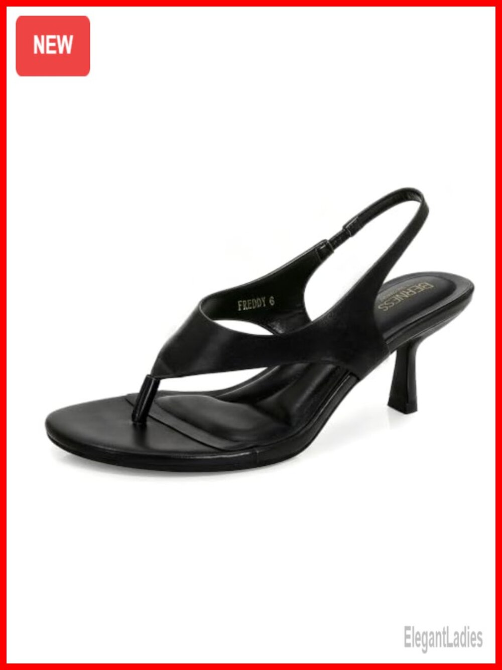 Kitten Heel Slingback Sandals 2 Inch Open Toe Strappy Heels Faux Leather